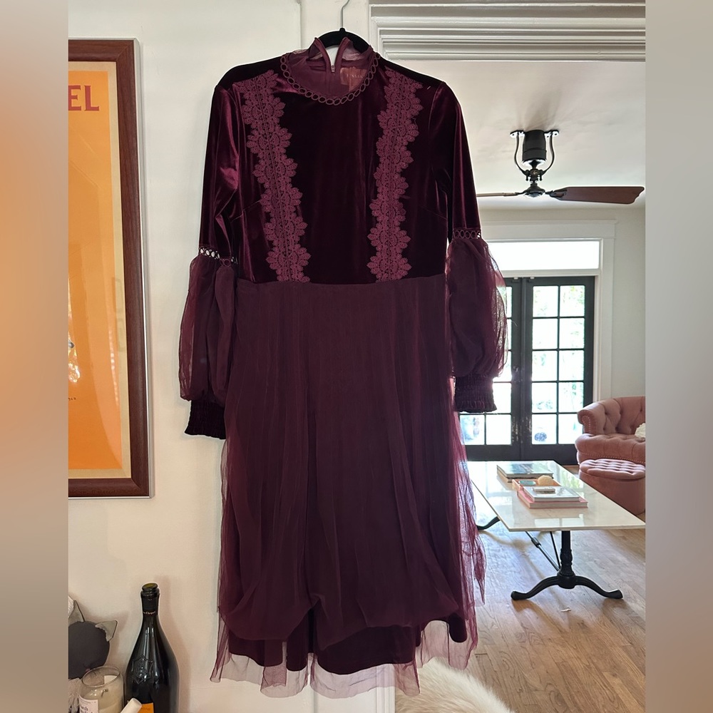 Burgundy Velvet Dress by Jessa Kae